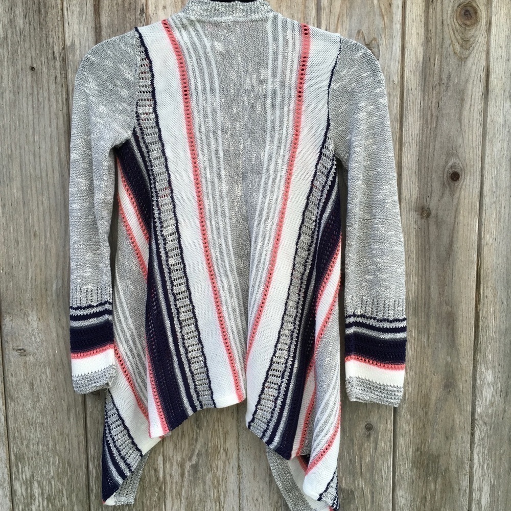NEW Say What Striped Lightweight Printed Cardigan Sweater - Picture 6 of 6